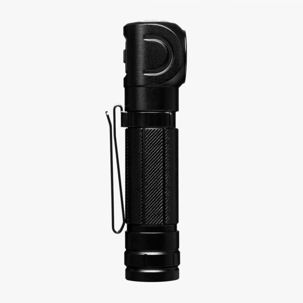 Black aluminum military angle flashlight