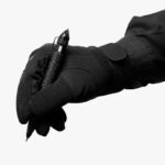 black tactical military gloves