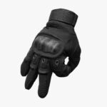black tactical military gloves